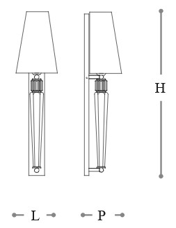Dimensiones de la Lámpara de Techo Spillo Opera Italamp